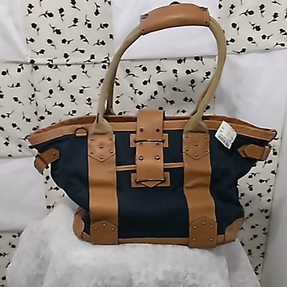 J.Crew canvas tote .navy blue